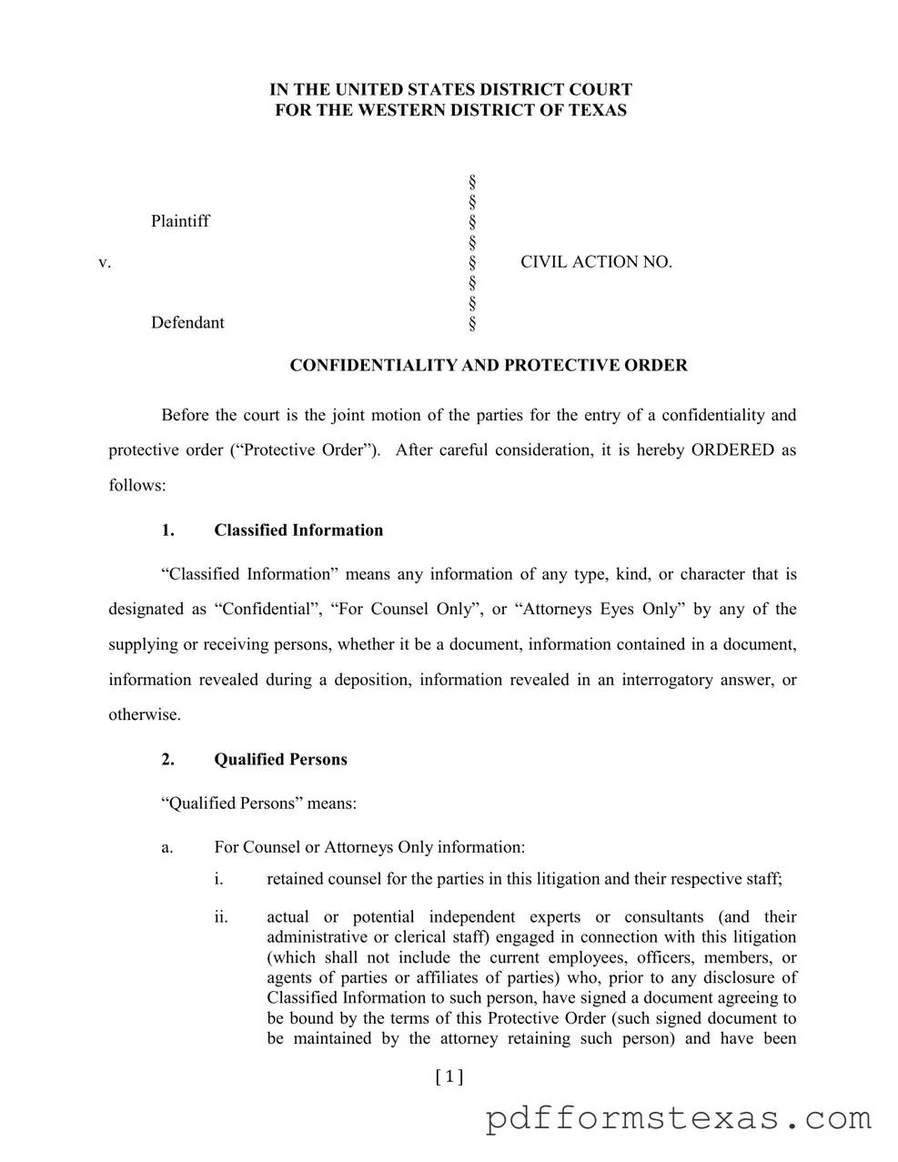 Get Protective Order Western District Of Texas Form