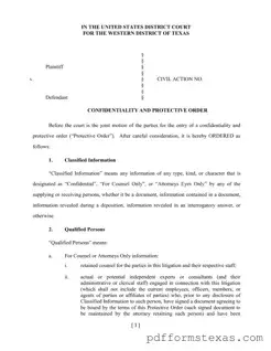 Get Protective Order Western District Of Texas Form
