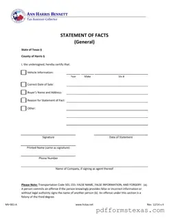 Get Statement Of Fact Texas Form