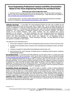 Get Texas Ethics Of Engineering Exam Form