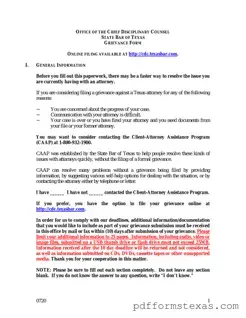 Get Texas Grievance Form