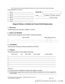 Get Texas Petition Modify Form