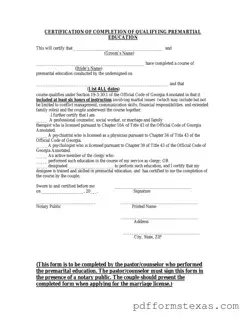 Get Texas Premarital Course Certificate Form