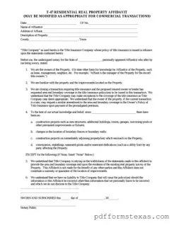 Get Texas residential property affidavit T-47 Form
