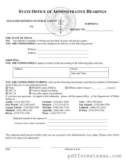 Get Texas Subpoena Form