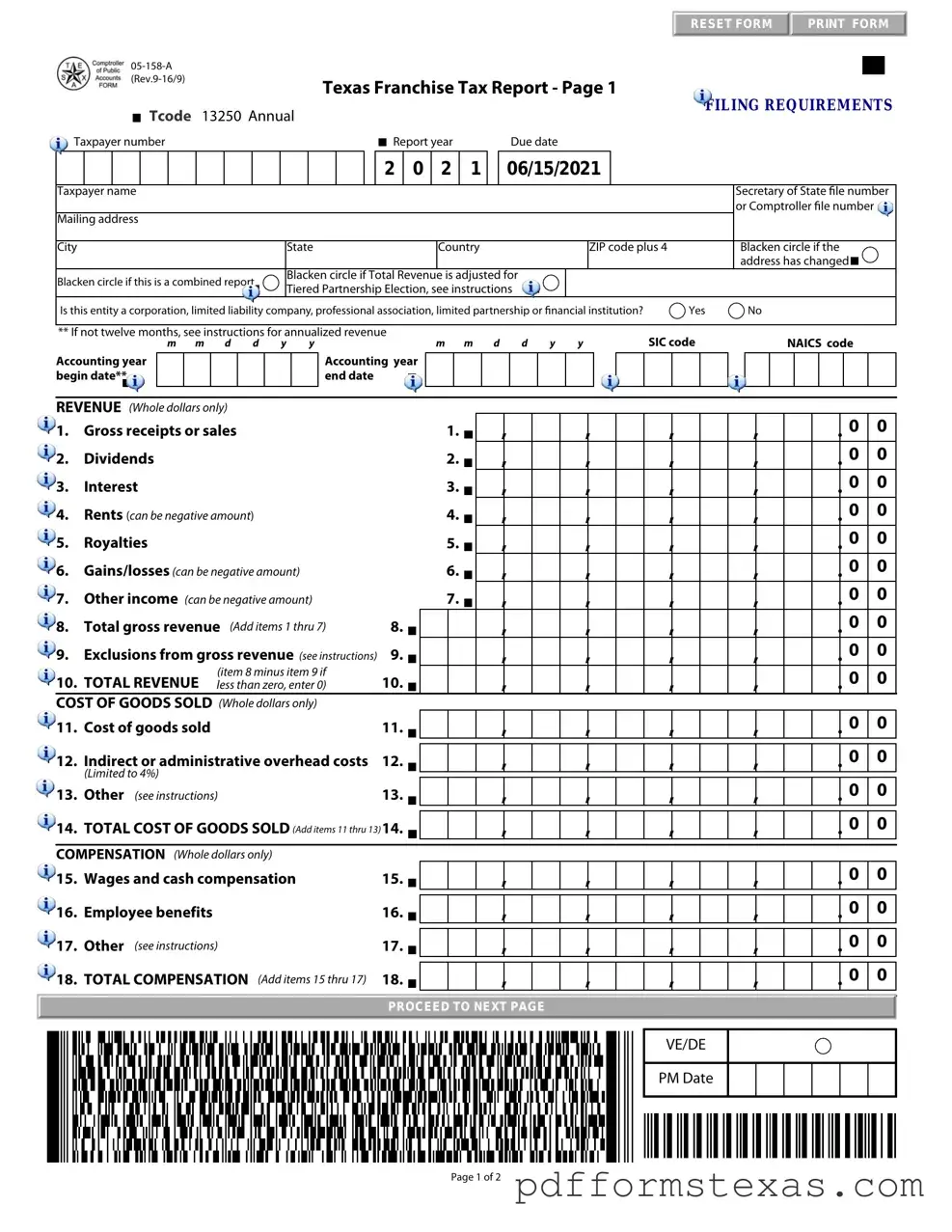 Get Texas 05 158 A Form
