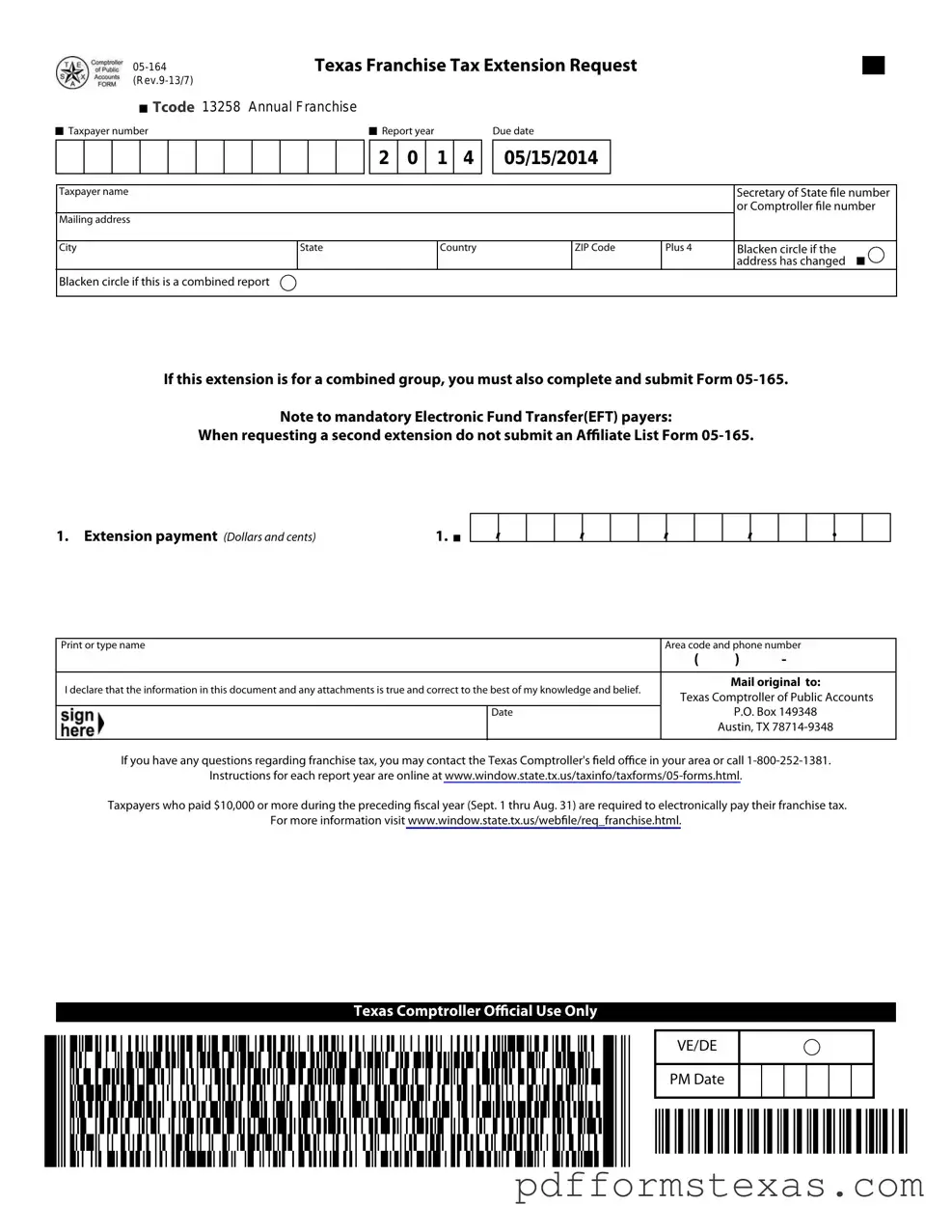 Get Texas 05 164 Form