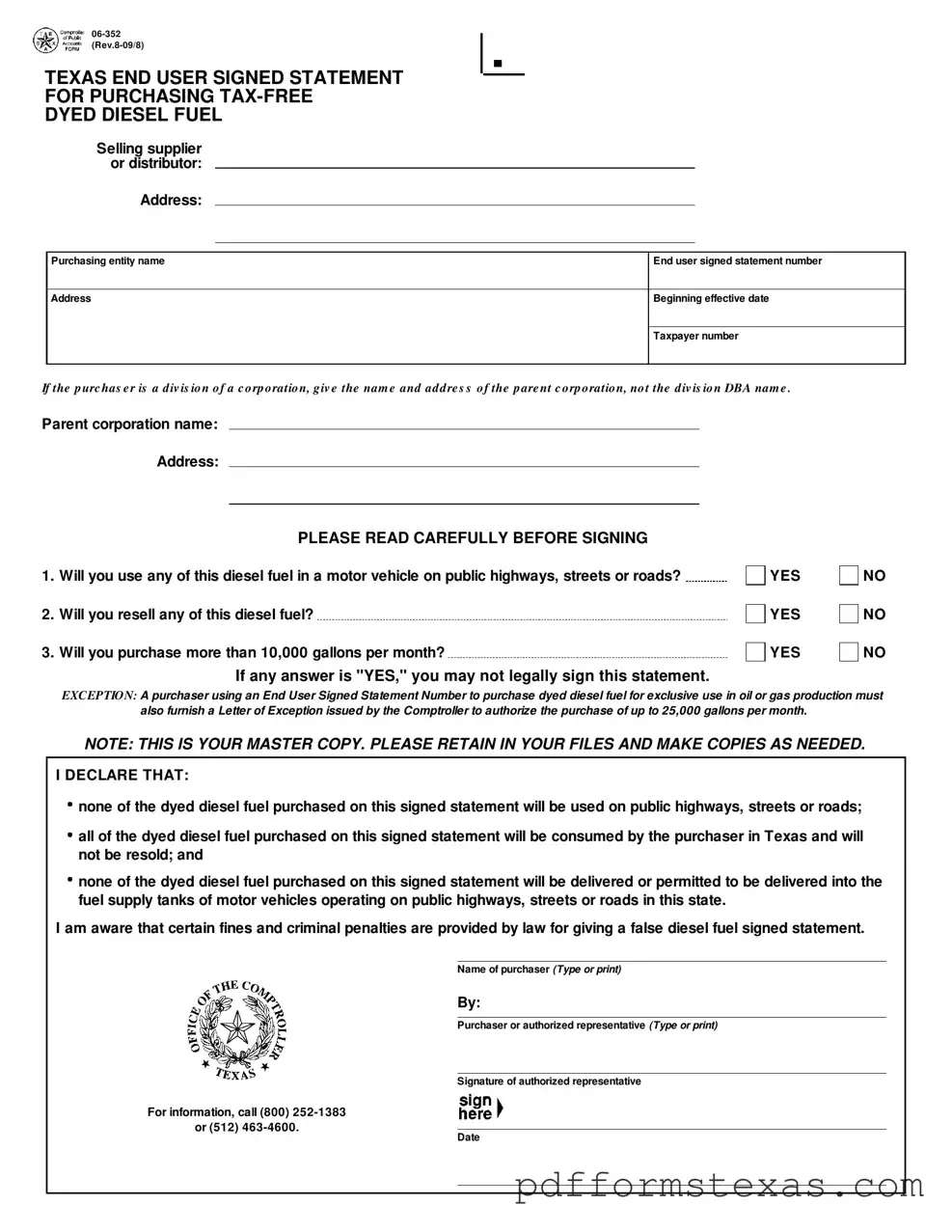 Get Texas 06 352 Form