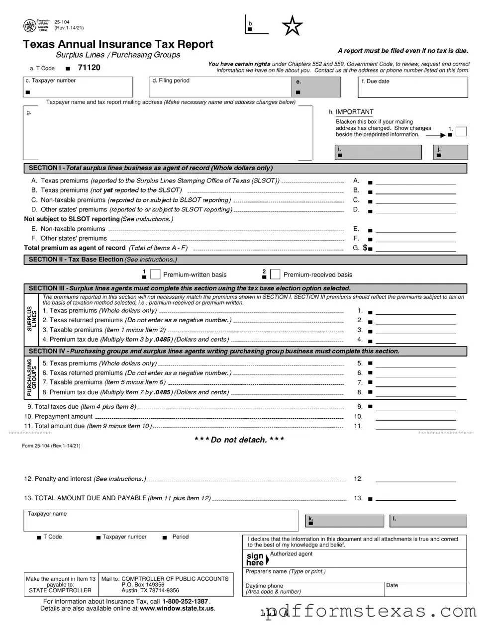 Get Texas 25 104 Form