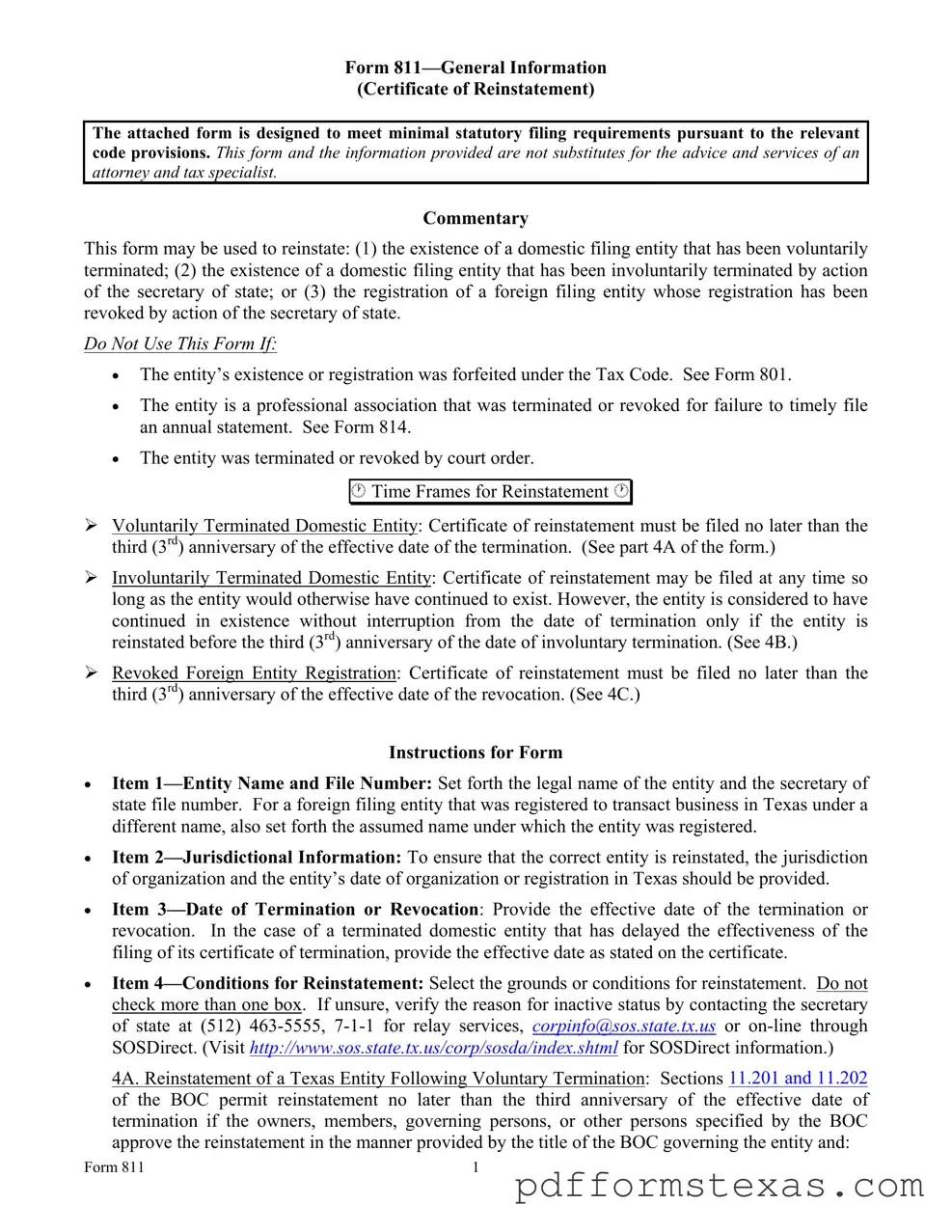 Get Texas 811 Form