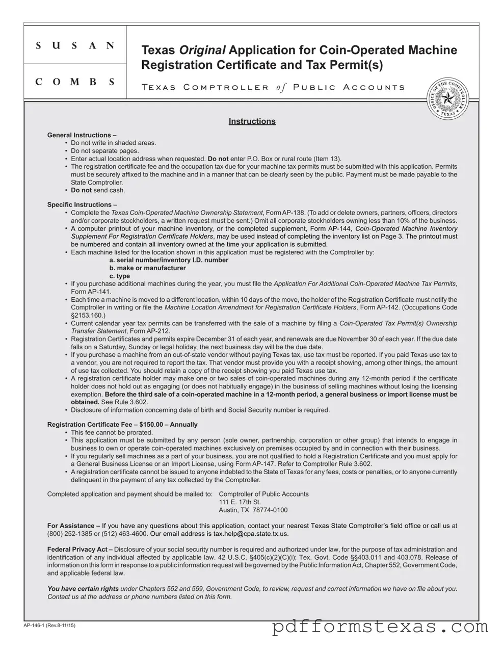 Get Texas Ap 146 Form