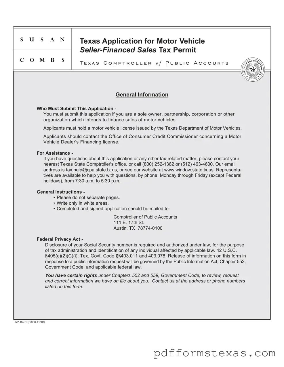 Get Texas Ap 169 Form