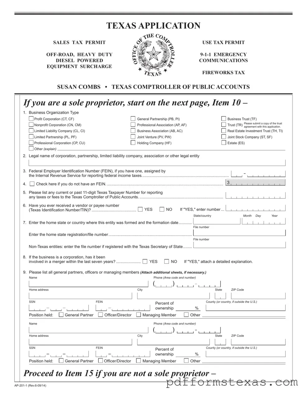 Get Texas Ap 201 Form
