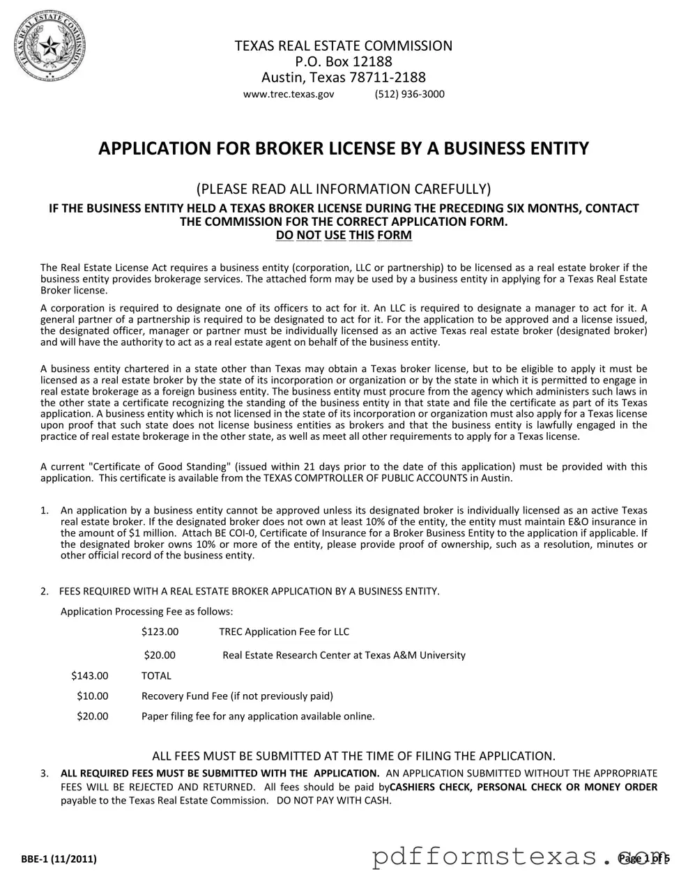 Get Texas Bbe 1 Form