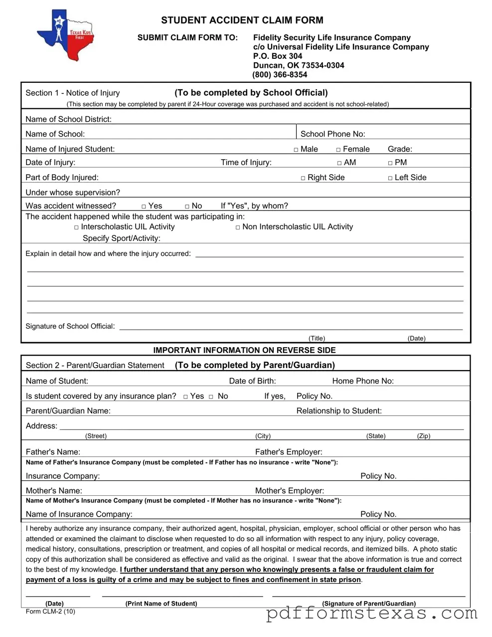 Get Texas Clm 2 Form