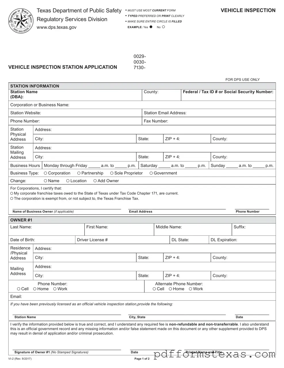 Get Texas Dps Vi 2 Form