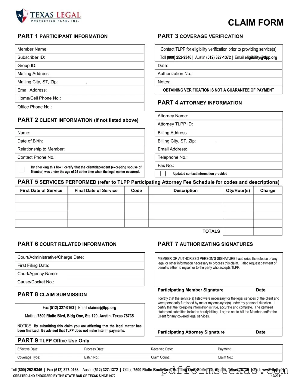 Get Texas Legal Claim Form