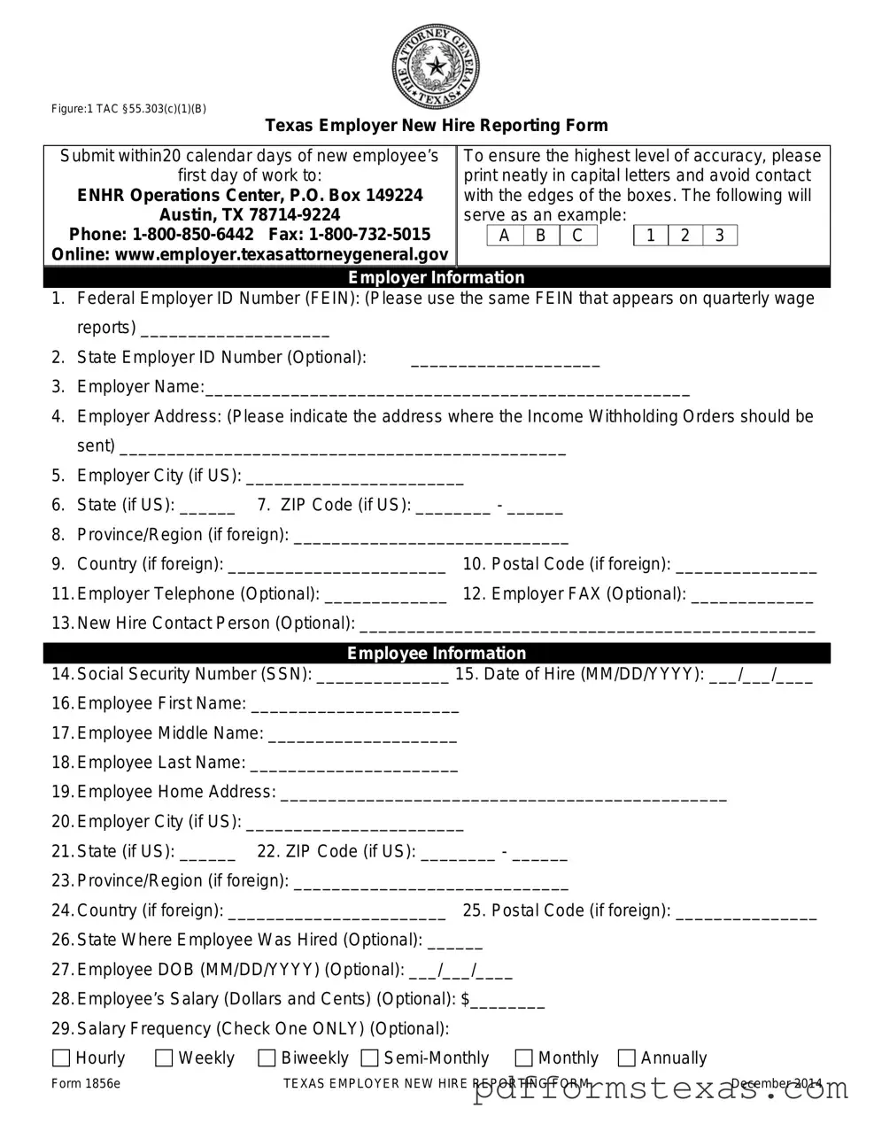 Get Texas New Hire Reporting Form