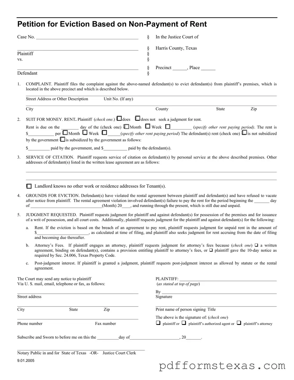 Get Texas Petition Eviction Form