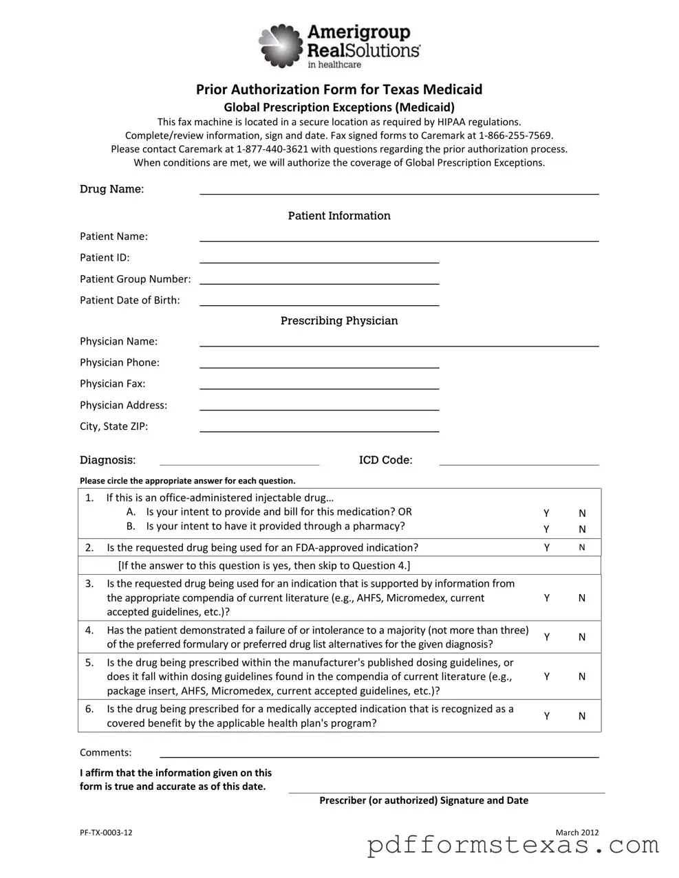 Get Texas Pre Authorization Request Form