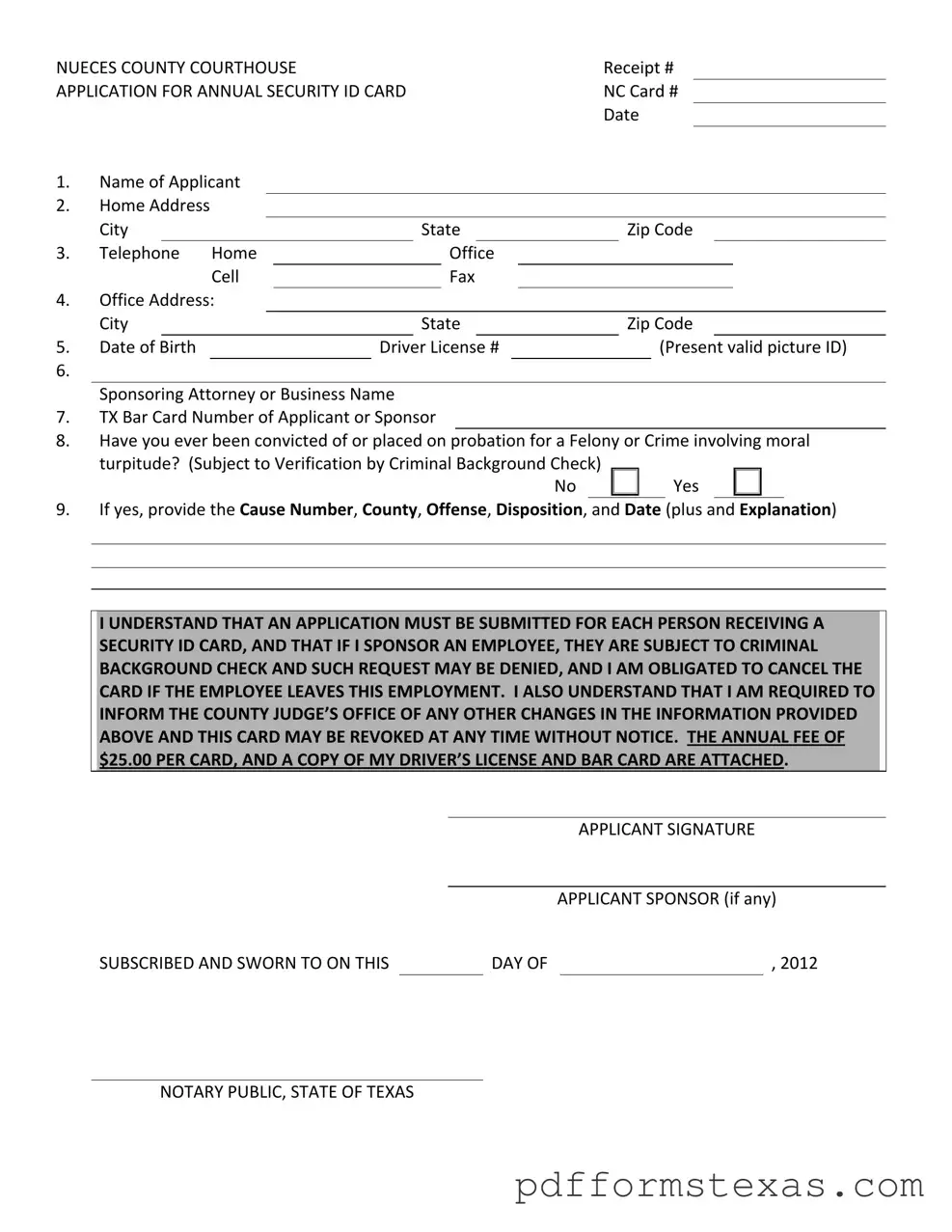 Get Texas Security Id Form