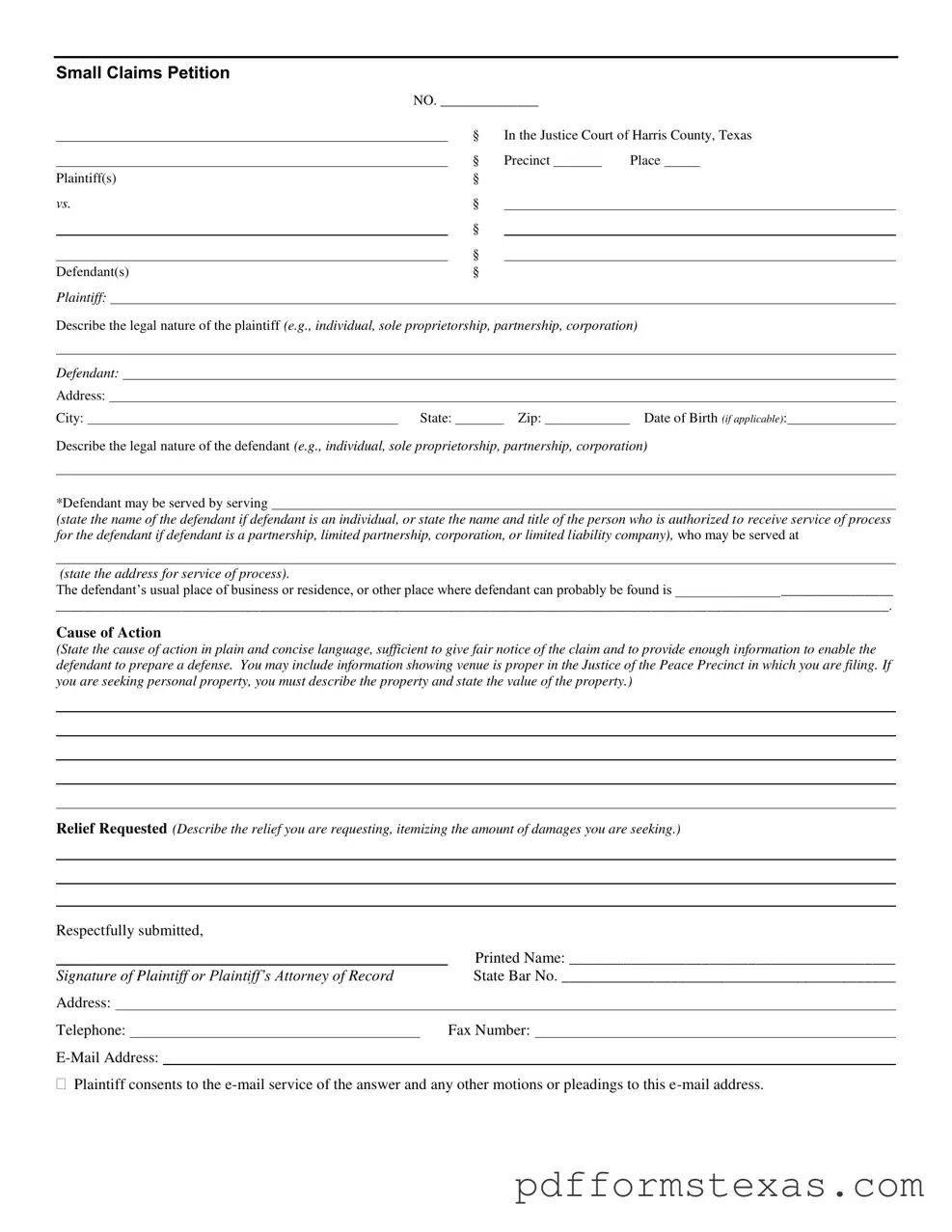 Get Texas Small Claims Form