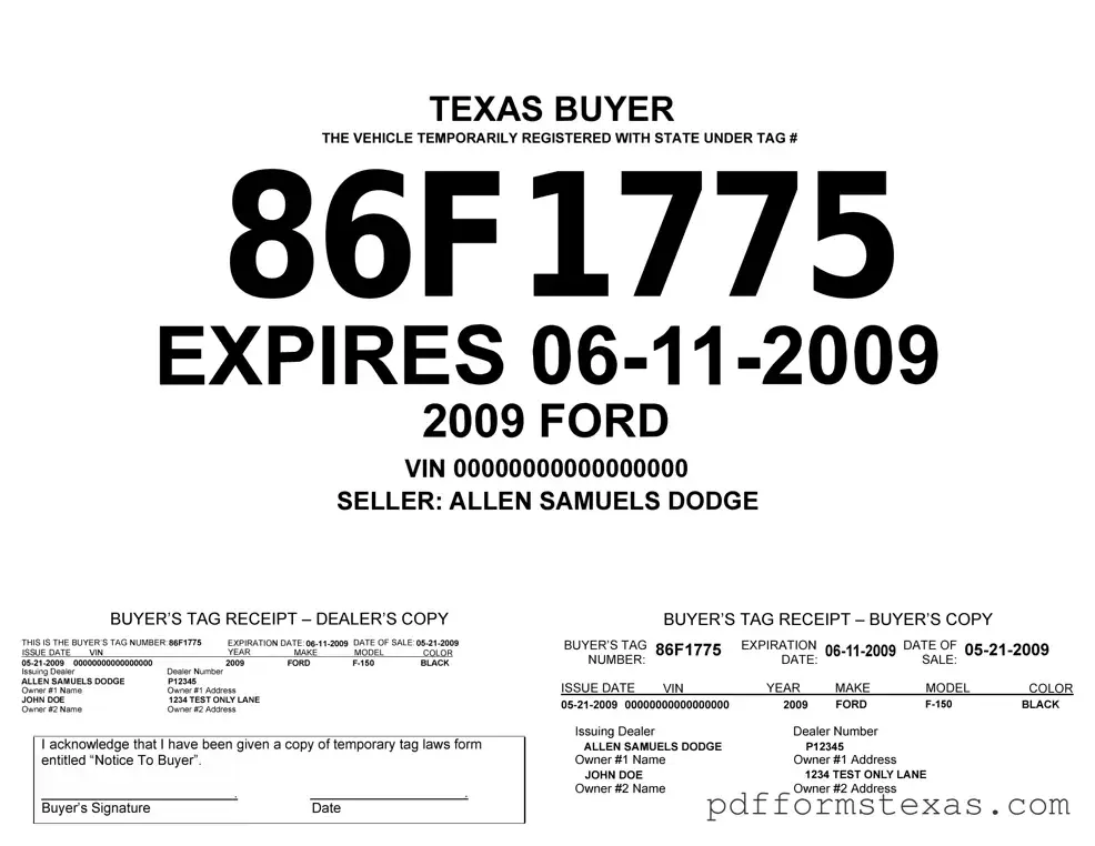Get Texas Temporary Tag Form