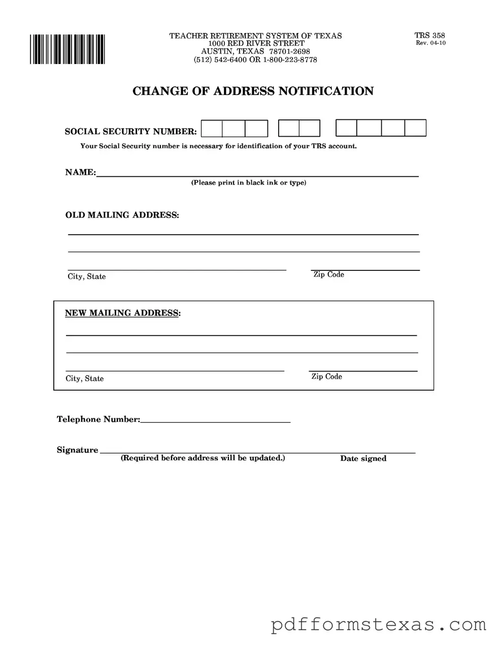 Get Texas Trs 358 Form