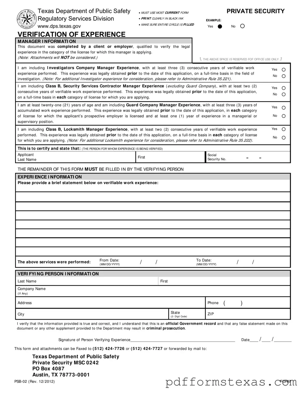 Get Texas Verification Form