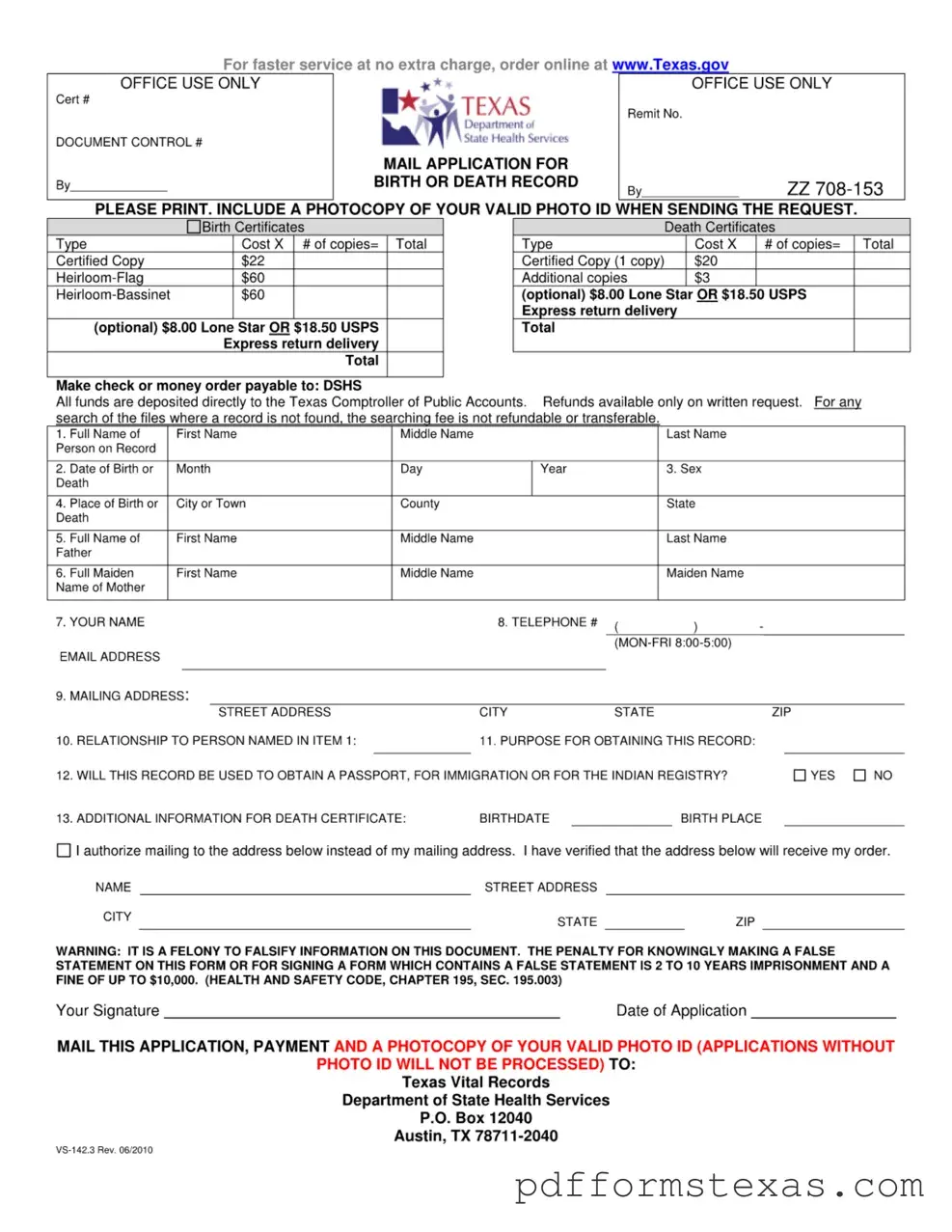 Get Texas Vs 142 3 Form