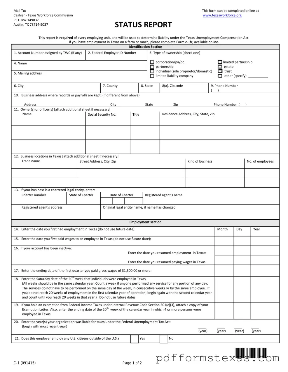 Get Texas Workforce Commission Report Form