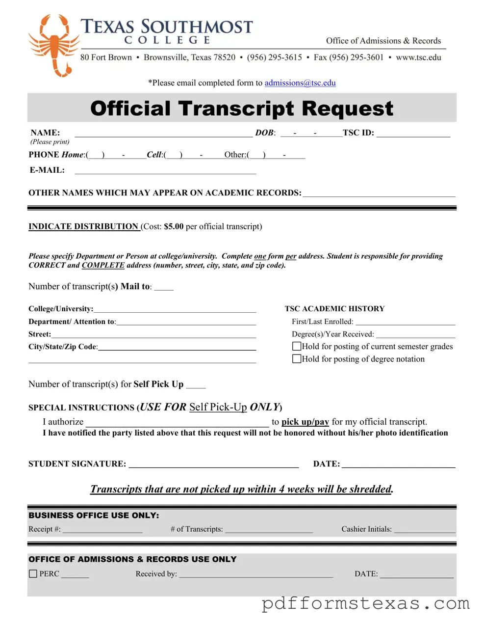 Get Utb Texas Form